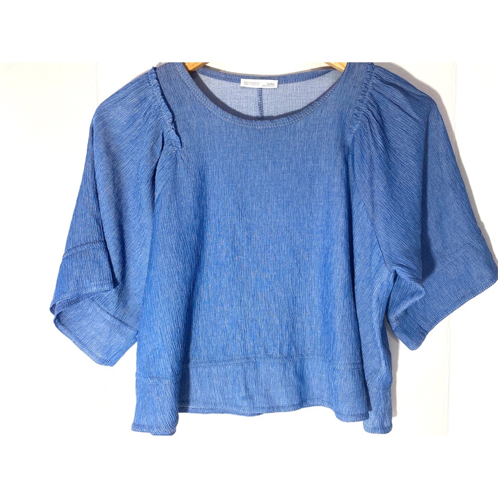 Zara W&B Collection Short Sleeve Blouse Size small